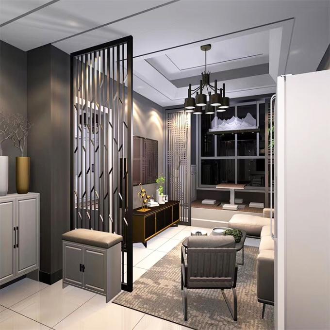 আধুনিক নকশা খালি ধাতু গোল্ড গোল্ড স্টেইনলেস স্টীল পার্টিশন & ডিভাইডার পিভিডি লেপ ব্যক্তিগত রুম 2