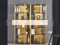 রঙিন শ্যাম্পেন গোল্ড স্টেইনলেস স্টীল ধাতু প্রদর্শন ক্যাবিনেট Hariline JIS 304 wearproof For Mall