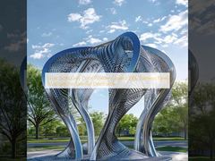 বাহ্যিক সজ্জার জন্য সিলভার গোল্ড গ্রে কালার পাউডার লেপা 316L স্টেইনলেস স্টীল ভাস্কর্য