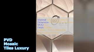 গোল্ড রোজ গোল্ড ব্ল্যাক পিভিডি মোজাইক টাইলস