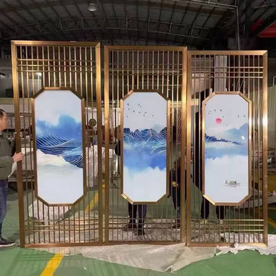 ধাতু আধুনিক নকশা চুলের লাইন স্টেইনলেস স্টীল ব্যক্তিগত পার্টিশন স্ক্রিন লিভিং রুম