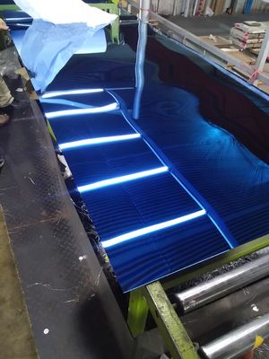 ভালো দাম 201 ব্লু গোল্ড ওয়াটার রিপল কালার মিরর সিলিং বোর্ডিংয়ের জন্য পিভিডি লেপযুক্ত স্টেইনলেস স্টিলের শীট অনলাইন