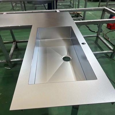ভালো দাম কারখানা 304 চুলের লাইন ব্রাশ করা এমবসড Beadblasting রেইনলেস স্টীল শীট রান্নাঘর ডেস্কটপ জন্য অনলাইন