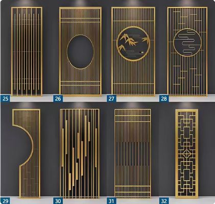 ভালো দাম কাস্টমাইজড ডিজাইন 304 ধাতু স্টেইনলেস স্টীল লিভিং রুম প্রবেশদ্বার ফোয়্যার স্ক্রিন পার্টিশন জন্য সজ্জা অনলাইন