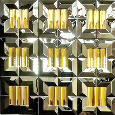 ভালো দাম 3 ডি অনন্য টেক্সচারযুক্ত ওয়াল আর্ট প্যানেল স্টেইনলেস স্টিল ধাতু মোজাইক অনলাইন