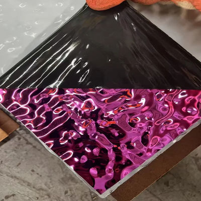 ভালো দাম আধুনিক স্টাইল ওয়াটার রিপল এমবসড মিরর 8 কে প্রকল্প সিলিং সজ্জা স্টেইনলেস স্টীল শীট অনলাইন