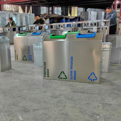 ভালো দাম রৌপ্য রঙ লেপা 316L কাস্টমাইজড স্টেইনলেস স্টিল মেটাল ট্র্যাশ ক্যান পণ্য অনলাইন