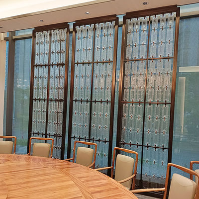 ভালো দাম ব্রোঞ্জ রঙের স্টেইনলেস স্টিল রুম ডিভাইডার কাঁচ কাস্টম ডিজাইন সহ অনলাইন