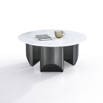 ভালো দাম OEM কৃত্রিম পাথর স্ল্যাব শীর্ষ কালো রঙের স্টেইনলেস স্টিলের কফি টেবিল অনলাইন