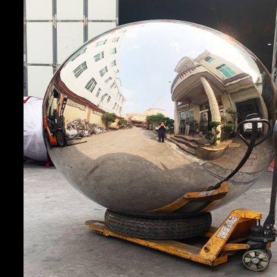 Outdoor &Indoor 201 304  Colorful Mirror Polished  Hollow Stainless Steel Sculpture Circular Decorative Ball