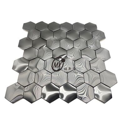 Premium Black Mirror Stainless Steel Mosaic - 3mm Thickness 300x300mm Sheets  For Interior Decoration