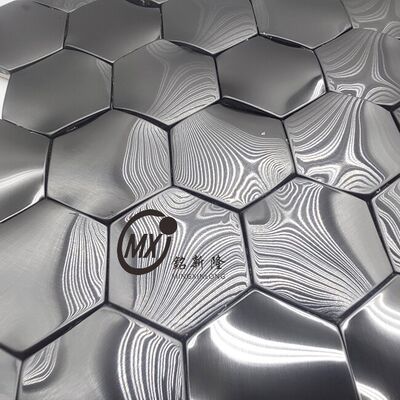 Premium Black Mirror Stainless Steel Mosaic - 3mm Thickness 300x300mm Sheets  For Interior Decoration
