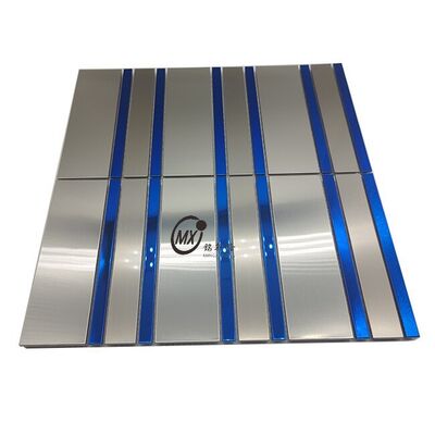 ভালো দাম Stainless Steel Decorative Wall Panel With Blue Stripes - 304 Mirror Metal Mosaic Tile For Kitchen/Bathroom Interior Decoration অনলাইন
