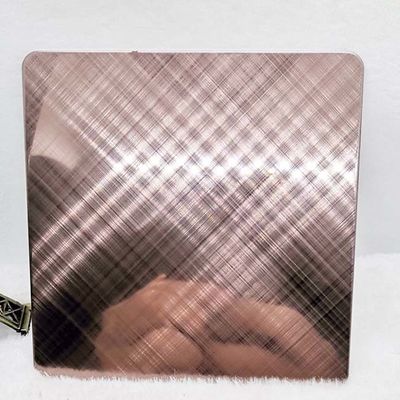 ভালো দাম মিরর ক্রস হেয়ারলাইন বাদামী রঙ স্টেইনলেস স্টীল শীট বিলাসবহুল প্রসাধন অনলাইন