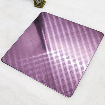 ভালো দাম গ্রেড 304 ক্রস হেয়ারলাইন গোলাপ লাল রঙের স্টেইনলেস স্টীল শীট প্রাচীর সজ্জা অনলাইন