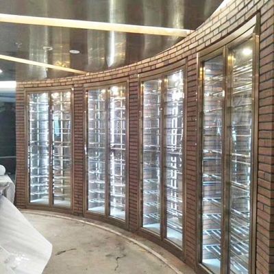 ভালো দাম মেটাল স্টেইনলেস স্টিল ওয়াইন ক্যাবিনেট কুলার 240V 50Hz টাচ কন্ট্রোল প্যানেল অনলাইন