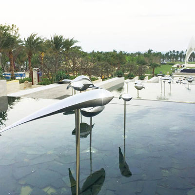 ভালো দাম Color Powder Coated Silver Brass 316L Stainless Steel Outdoor Sculpture In Water Fountain অনলাইন