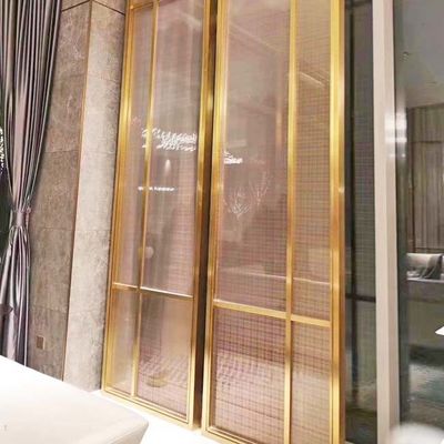 ভালো দাম W450mm H2800mm ইন্ডোর স্টেইনলেস স্টীল স্ক্রীন পার্টিশন আলংকারিক ধাতু প্যানেল হেয়ারলাইন অনলাইন