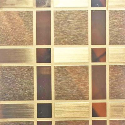 ভালো দাম আয়তক্ষেত্র প্যাটার্ন আংশিক চুলের লাইন Etched মিরর রঙ স্টেইনলেস স্টীল শীট অনলাইন