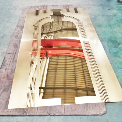 শাস্ত্রীয় শৈলী আংশিক পুঁতি বিস্ফোরিত Etched মিরর রঙ স্টেইনলেস স্টীল শীট
