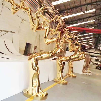 ভালো দাম কাস্টমাইজড 304 Finishes Gold Mirror Polishing Upgrade Modern Design 316L স্টেইনলেস স্টীল ভাস্কর্য নির্মাতারা অনলাইন