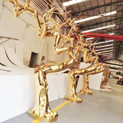 কাস্টমাইজড 304 Finishes Gold Mirror Polishing Upgrade Modern Design 316L স্টেইনলেস স্টীল ভাস্কর্য নির্মাতারা