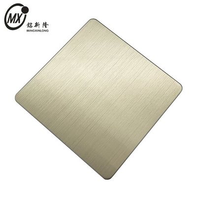 ভালো দাম 201 304 316L J1J2 J3 ব্রাশড হেয়ারলাইন শ্যাম্পেন রঙ পিভিডি লেপ স্টেইনলেস স্টীল প্লেট অনলাইন