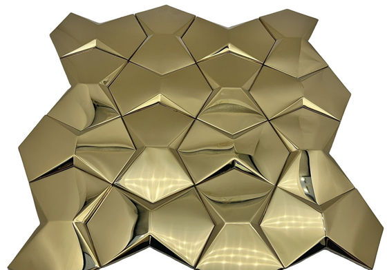 ভালো দাম 3 ডি ত্রিমাত্রিক ধাতব স্টেইনলেস স্টীল মোজাইক টাইল কেটিভি ক্লাব বার প্রবেশদ্বার টিভি পটভূমি দেয়াল কনভেক্স অনলাইন