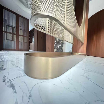 ভালো দাম অ্যান্টিক রঙ 304 গোল্ড রোজ সাটিন ব্রাশ হেয়ারলাইন লেজার স্টেইনলেস স্টীল মেটাল স্ক্রিন পার্টিশন ডিভাইডার ভাস্কর্য অনলাইন