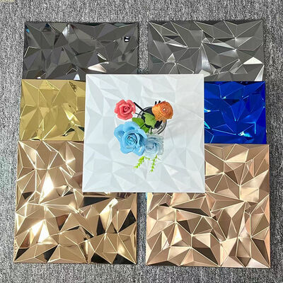 ভালো দাম দেওয়াল প্রসাধন জন্য স্টেইনলেস স্টীল মোজাইক টাইলস 300x300mm আয়না বড় শস্য স্টেরিও ব্যাকগ্রাউন্ড ইট মোজাইক অনলাইন