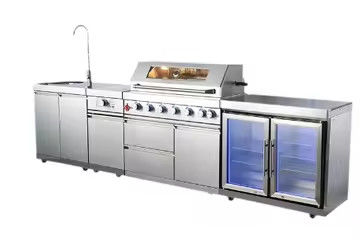 ভালো দাম অ্যান্টি-স্ক্র্যাচ কাউন্টারটপ মেটাল ডিসপ্লে ক্যাবিনেট বহিরঙ্গন রান্নাঘর ভিলার উঠোনে অনলাইন