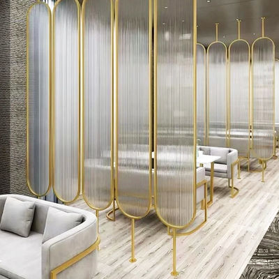 ভালো দাম Metal Brushed Satin Glass Metal Oval Stainless Steel Partition Dividers For Hotel Room অনলাইন