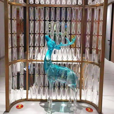 Gold Color Brushed Transparent Glass 304 Stainless Steel Room Dividers For Hotel