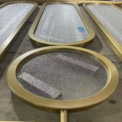 gold 201 304 factory price Metal Frame Stainless Steel Screen With Glass Home Furniture