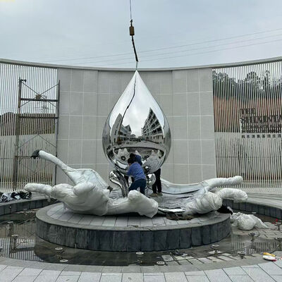 আর্ট 3D ডিজাইন 316L চায়না ইসলামিক স্টেইনলেস স্টীল চাঁদের ভাস্কর্য কারখানা বাইরের জন্য