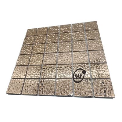 Rose Gold 3D Textured 201 304  Stainless Steel Mosaic Tiles - Luxury Metal Wall Decor For Hotel/KTV Backsplash