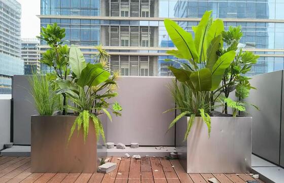 ভালো দাম কাস্টম টেক্সট / প্যাটার্ন সঙ্গে ব্যক্তিগতকৃত খোদাই স্টেইনলেস স্টীল প্ল্যান্টার বক্স অনলাইন