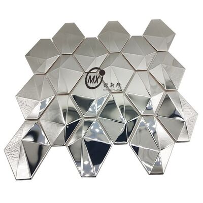 ভালো দাম চেসবোর্ড প্যাটার্ন স্টেইনলেস স্টীল এবং গ্লাস মিশ্রণ মোজাইক টাইলস অনলাইন