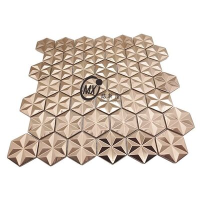 ভালো দাম Hexagon Shape Stainless Steel Mosaic Tiles Modern Geometric Pattern অনলাইন