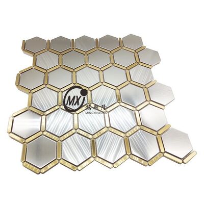 ইন্ডাস্ট্রিয়াল স্টাইলের সজ্জা জন্য ইট প্যাটার্ন স্টেইনলেস স্টীল মোজাইক স্ট্রিপ